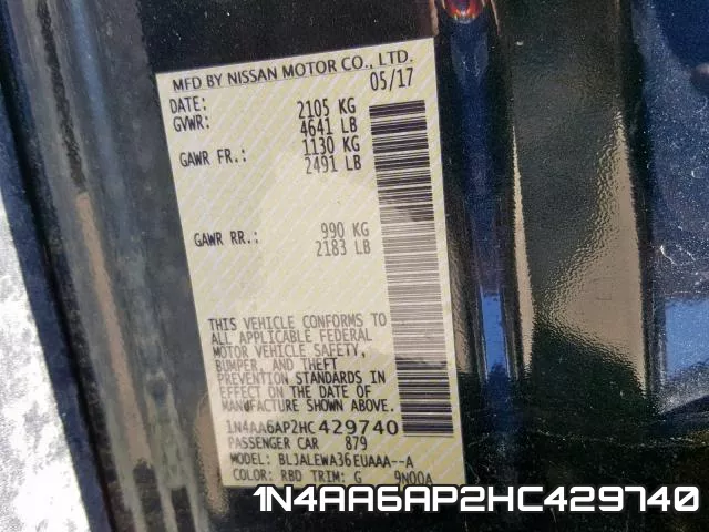 1N4AA6AP2HC429740 фото 2