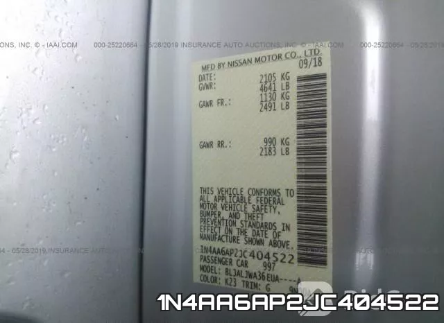 1N4AA6AP2JC404522 фото 10
