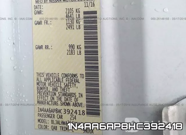 1N4AA6AP8HC392418 фото 10