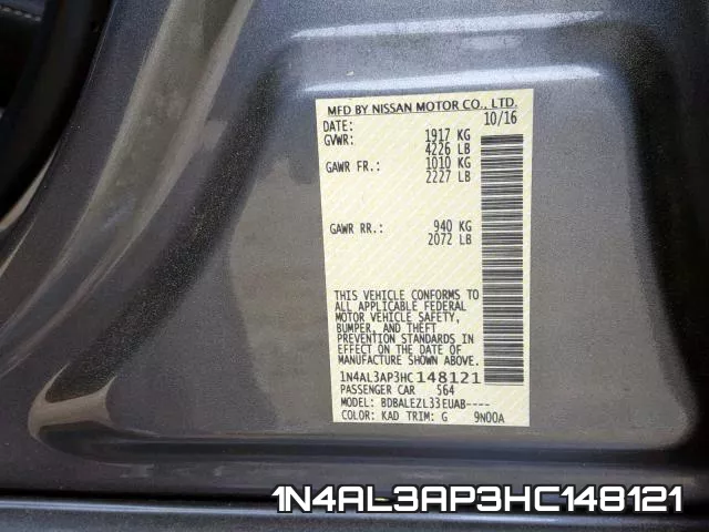 1N4AL3AP3HC148121 фото 2