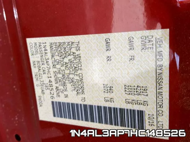 1N4AL3AP7HC148526 фото 2