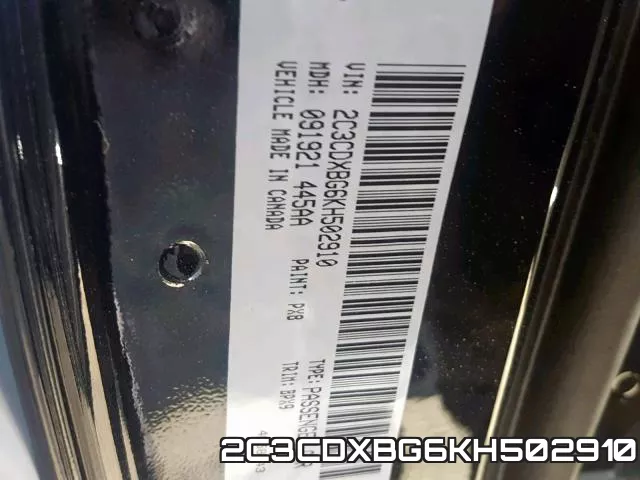 2C3CDXBG6KH502910 фото 2