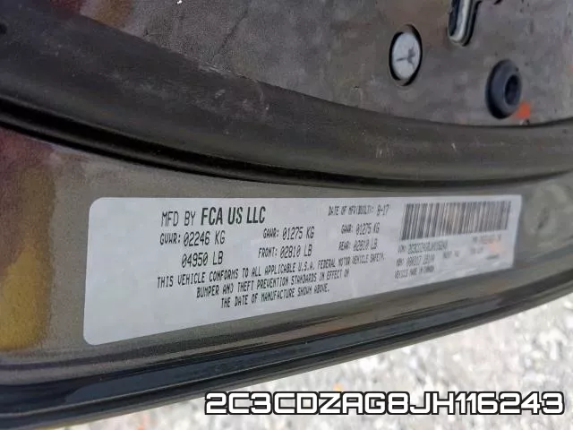 2C3CDZAG8JH116243 фото 2