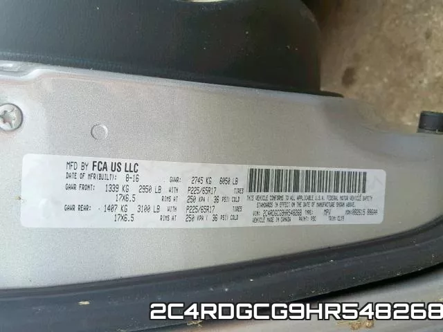 2C4RDGCG9HR548268 фото 2