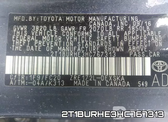 2T1BURHE3HC767313 фото 10