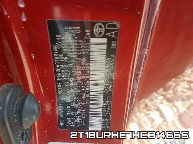 2T1BURHE7HC814665 фото 2