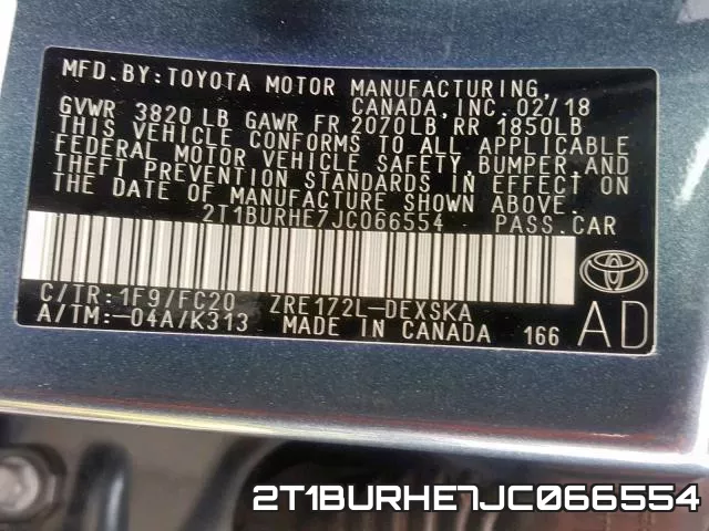2T1BURHE7JC066554 фото 2