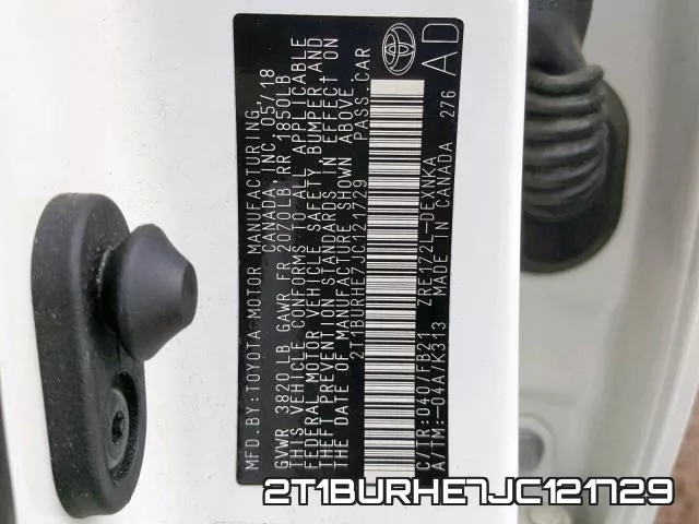 2T1BURHE7JC121729 фото 2
