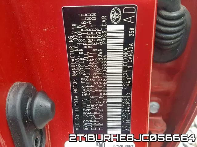 2T1BURHE8JC056664 фото 2