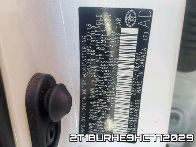 2T1BURHE9HC772029 фото 2