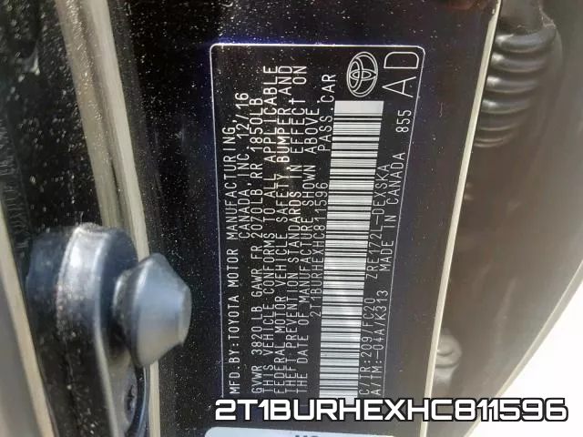 2T1BURHEXHC811596 фото 2