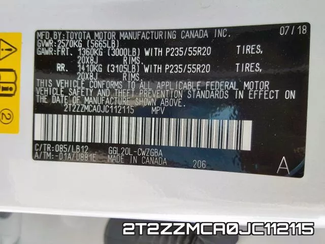 2T2ZZMCA0JC112115 фото 2