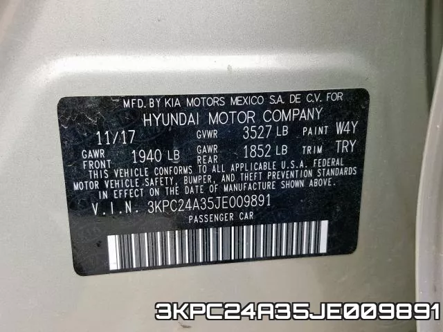 3KPC24A35JE009891 фото 2