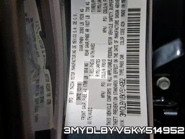 3MYDLBYV6KY514952 фото 2
