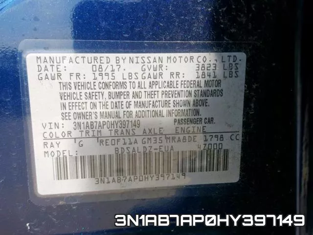 3N1AB7AP0HY397149 фото 2