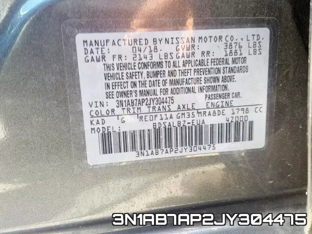 3N1AB7AP2JY304475 фото 2
