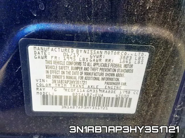 3N1AB7AP3HY351721 фото 2