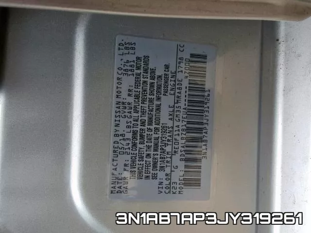3N1AB7AP3JY319261 фото 2