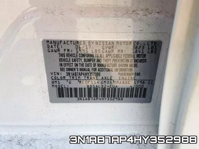 3N1AB7AP4HY352988 фото 2
