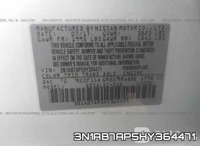 3N1AB7AP5HY364471 фото 10