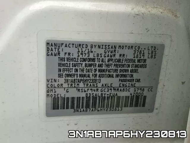 3N1AB7AP6HY230813 фото 2