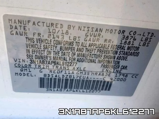 3N1AB7AP6KL612277 фото 2