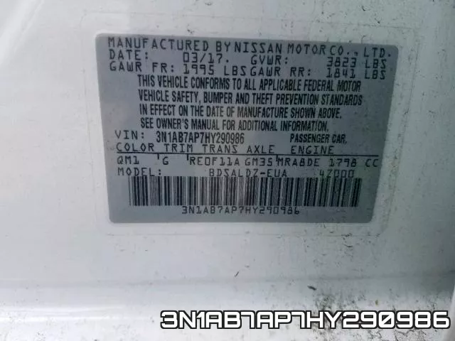 3N1AB7AP7HY290986 фото 2
