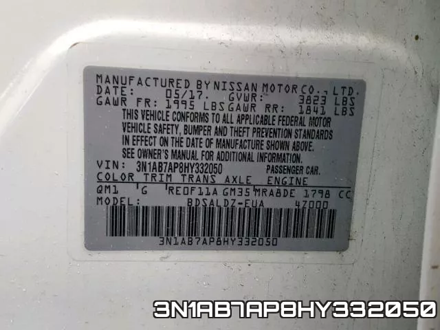 3N1AB7AP8HY332050 фото 2