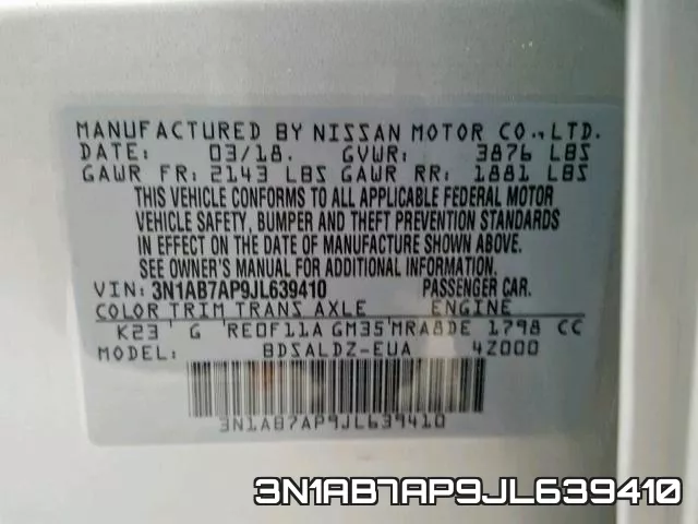 3N1AB7AP9JL639410 фото 2