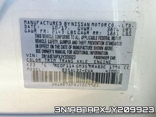 3N1AB7APXJY209923 фото 2