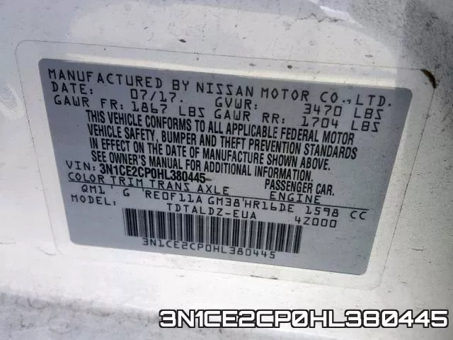 3N1CE2CP0HL380445 фото 2
