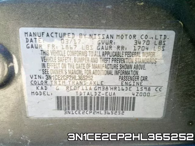 3N1CE2CP2HL365252 фото 2