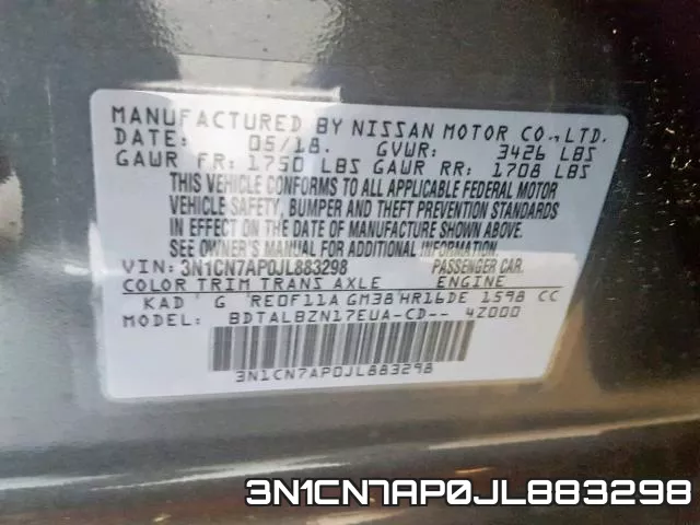 3N1CN7AP0JL883298 фото 2