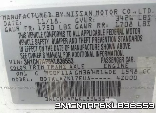 3N1CN7AP6KL836553 фото 10