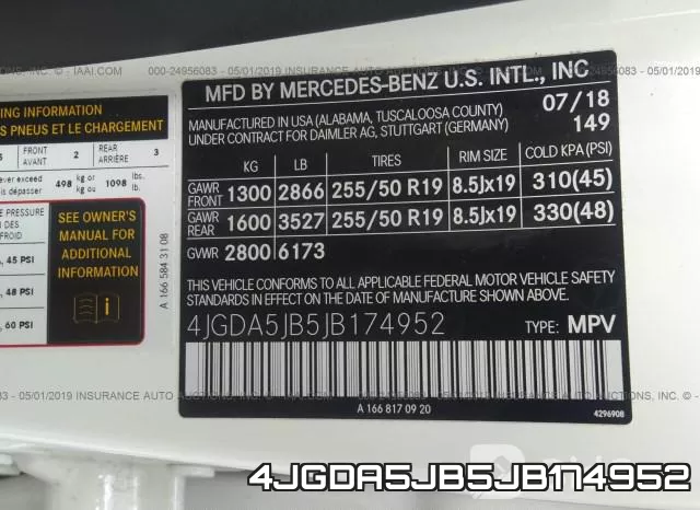 4JGDA5JB5JB174952 фото 10