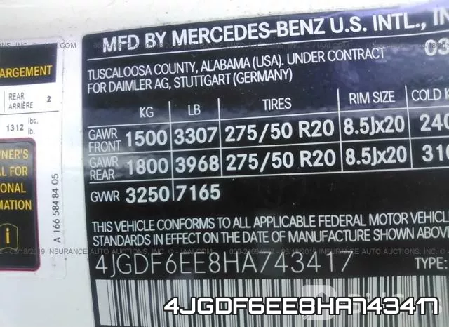 4JGDF6EE8HA743417 фото 10