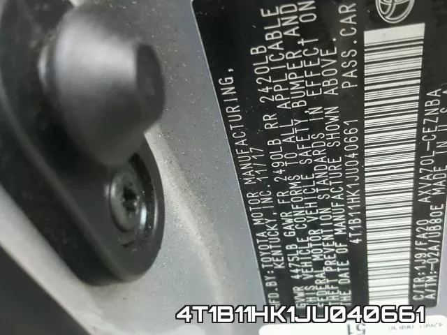 4T1B11HK1JU040661 фото 2