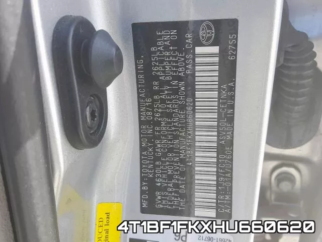 4T1BF1FKXHU660620 фото 2