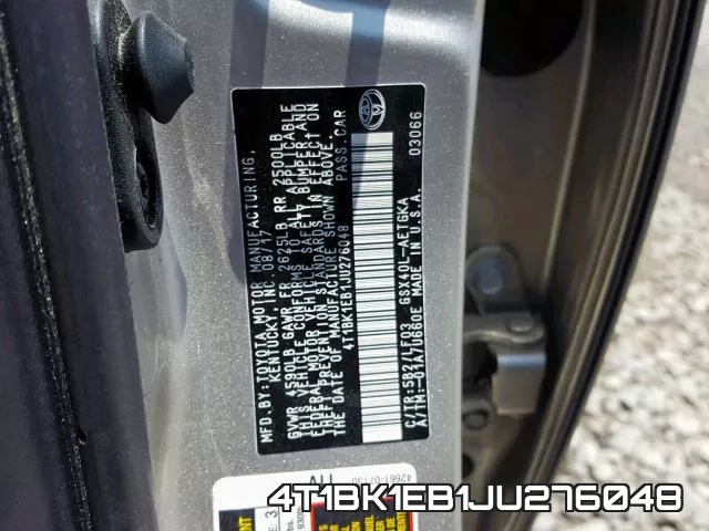 4T1BK1EB1JU276048 фото 2