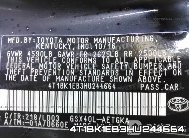 4T1BK1EB3HU244664 фото 10
