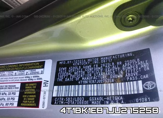 4T1BK1EB7JU275258 фото 10