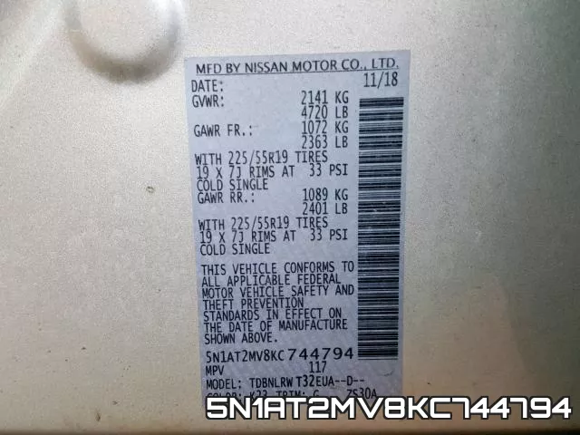 5N1AT2MV8KC744794 фото 2