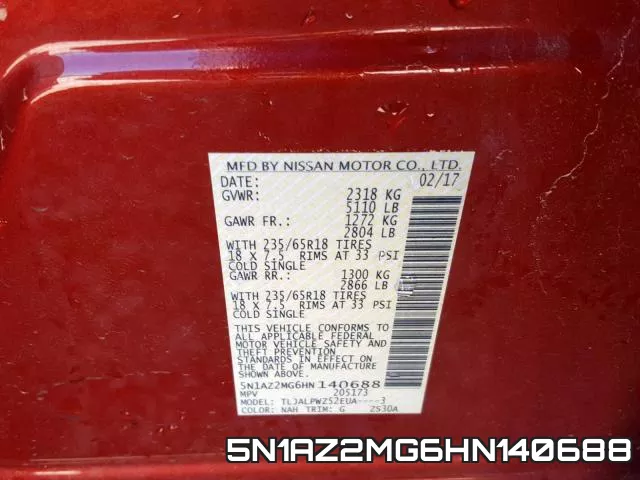 5N1AZ2MG6HN140688 фото 2
