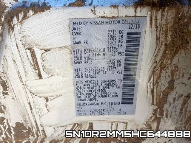 5N1DR2MM5HC644888 фото 2