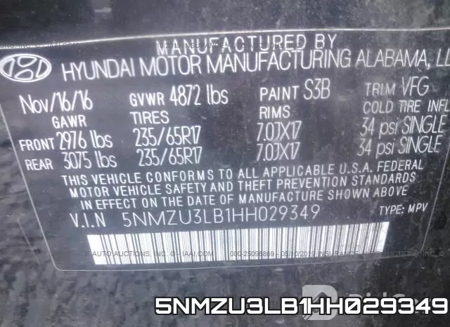 5NMZU3LB1HH029349 фото 10