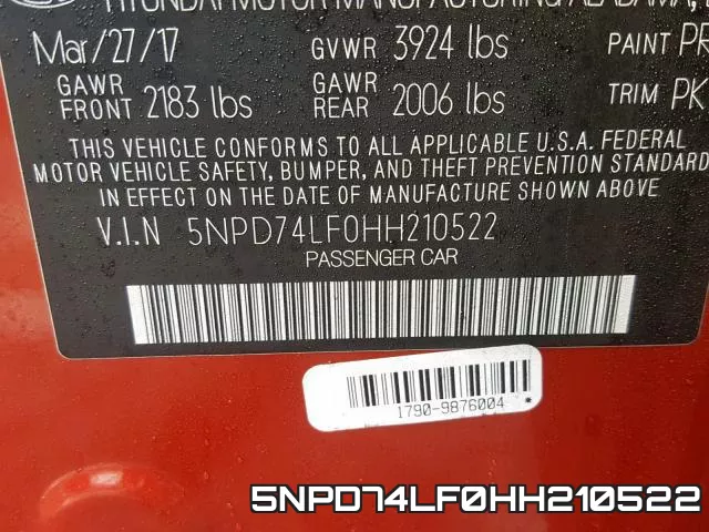 5NPD74LF0HH210522 фото 2