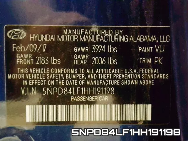 5NPD84LF1HH191198 фото 2