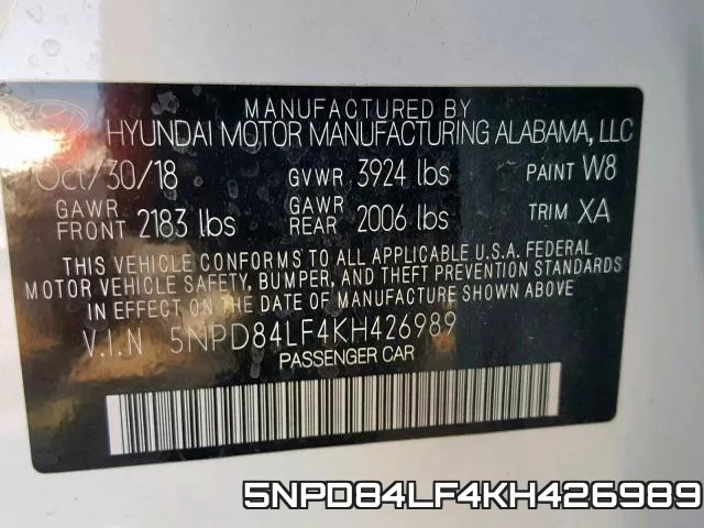 5NPD84LF4KH426989 фото 2
