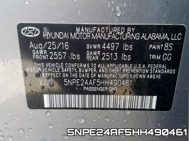 5NPE24AF5HH490461 фото 2