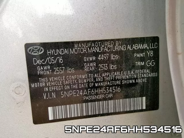5NPE24AF6HH534516 фото 2
